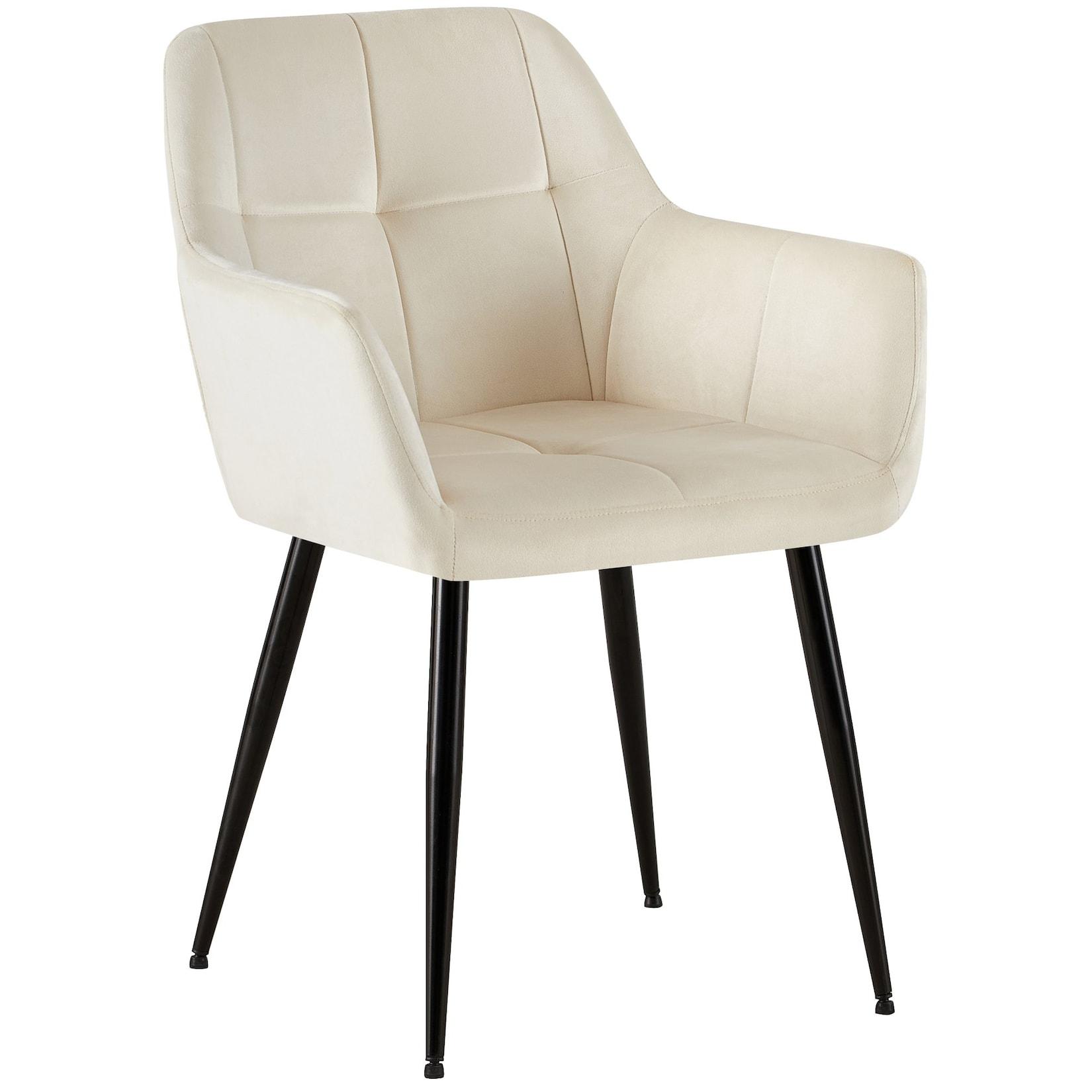 CLP Besucherstuhl Emia Samt - Farbe: creme, Material: Samt