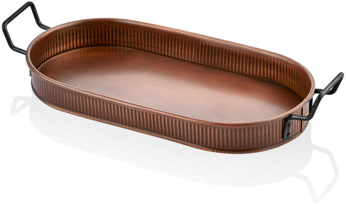 Canora Grey Astrit Steel Decorative Tray Copper 5cm H x 54cm W x 23cm D