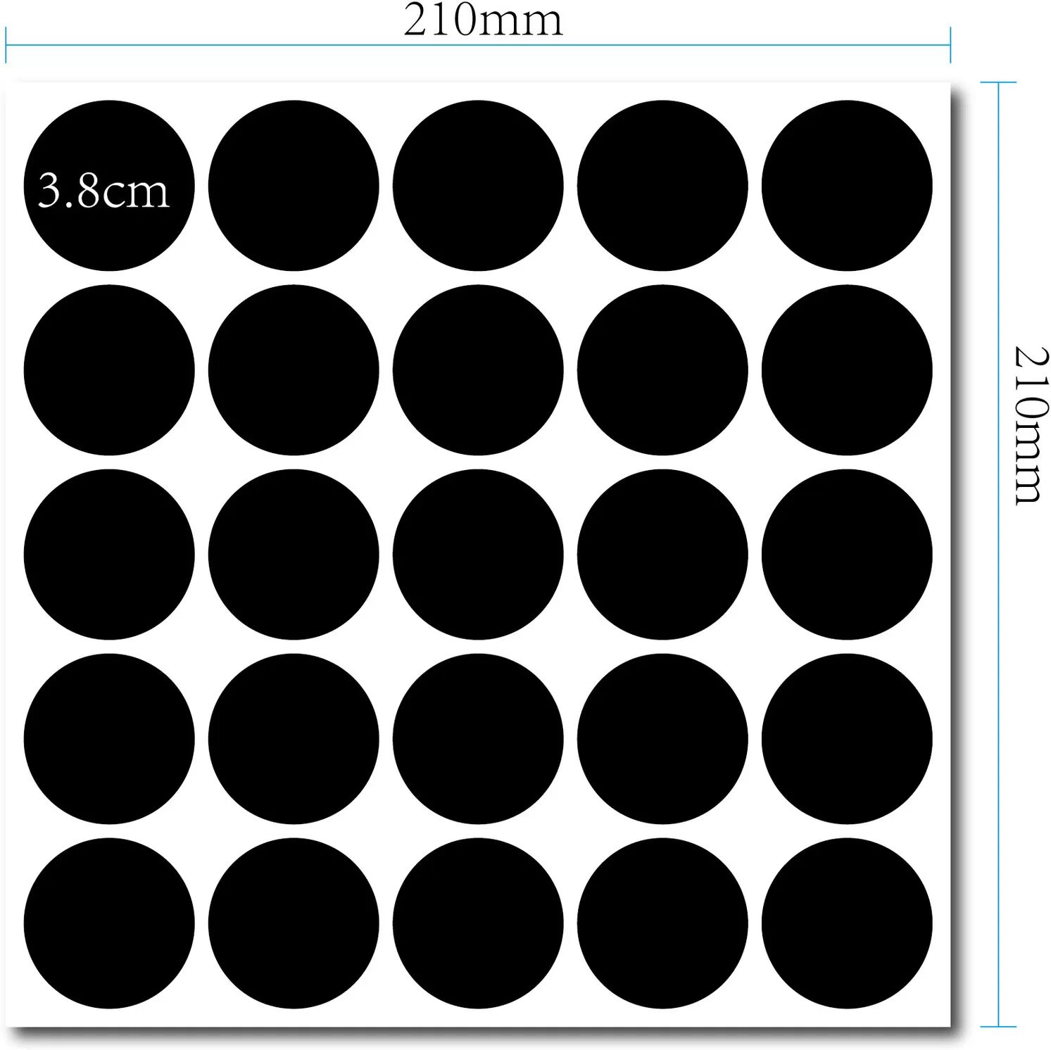INF Tafelsticker-Etiketten, 25 Stk./Blatt, 38 mm, 210 x 210 mm, rund, 5 Blatt