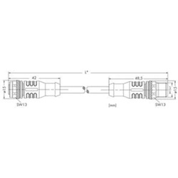 Wago 756-3105/040-005 Power-Leitung, M12A-Buchse, axial, M12A-Stecker, axial, 4-polig, Länge 05 m 7563105040005