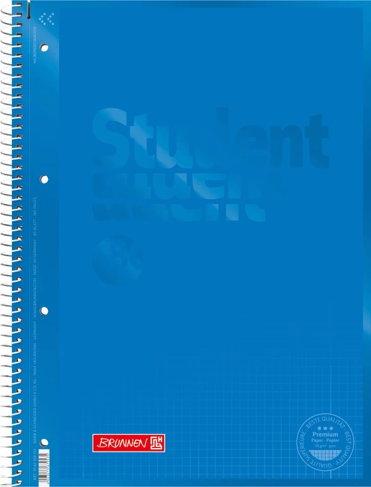 BRUNNEN 5 Collegeblöcke Student Lineatur 28 kariert DIN A4 Innen- und Außenrand 1067928133