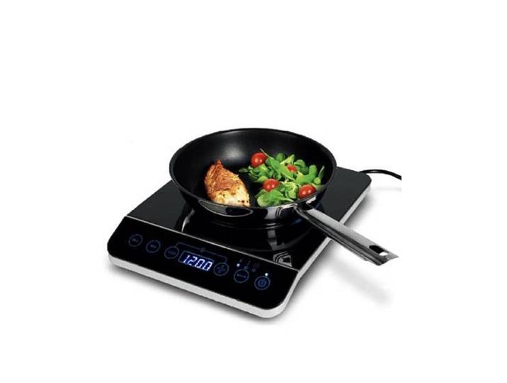 OHMEX Einzel-Induktionskochplatte Induktionskochplatte OHM-INC-2000 , schwarz, B:29cm H:6,5cm T:35,5cm Ø:26cm, Kochplatten, Einzel-Induktionskochplatte