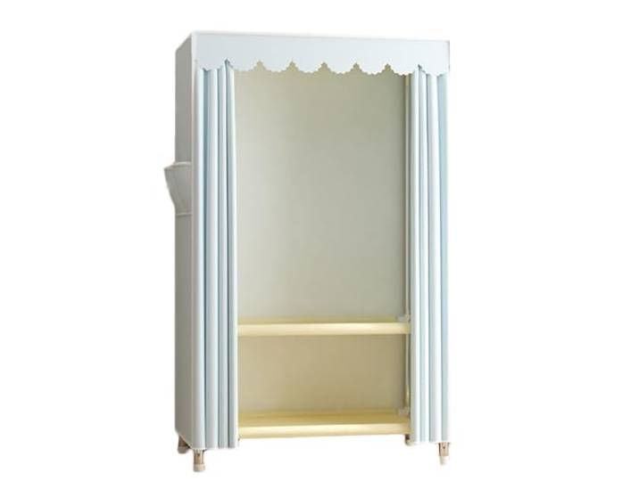 Tragbarer Kleiderschrank-Kleiderständer mit Abdeckung, freistehender Kleiderschrank Robuster Stahlrahmen mit strapazierfähigem Stoffbezug, großes Fassungsvermögen(Blue,39.37x17.71x66.92in)