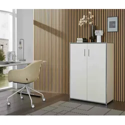 Bosse Solutions Highboard Chrom Flügeltüren weiss