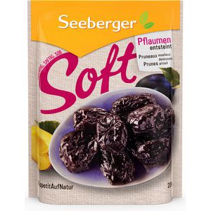Seeberger Trockenfrüchte Soft-Pflaumen, ungeschwefelt, getrocknet und entsteint, ohne Zuckerzusatz, im Beutel, 200 g