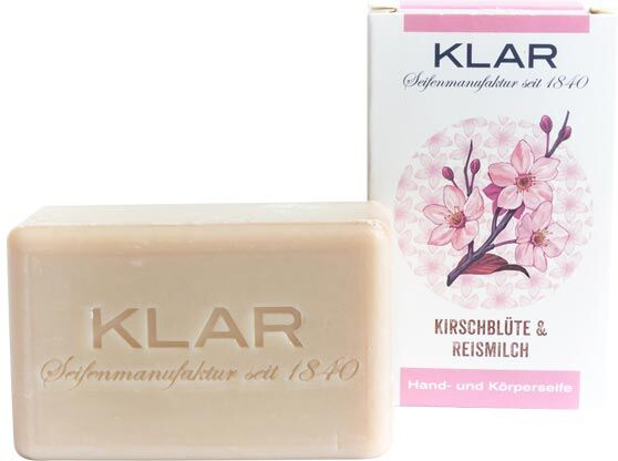 100g KLAR Kirschblüten- & Reismilchseife