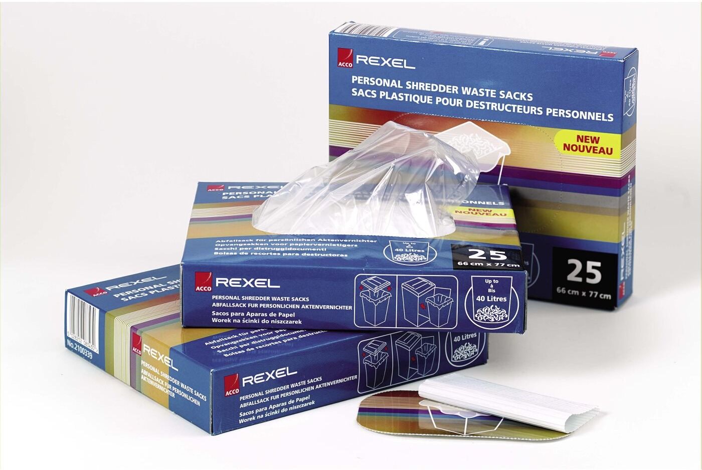 Rexel AS3000 Plastic Waste Sacks for Wide Entry Shredders 175L (pack of 100)