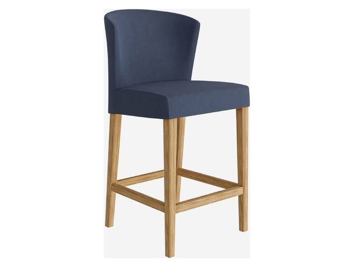 HABITAT - Tabouret mi-haut de bar en tissu - Bleu - Valentina