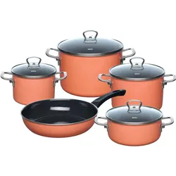Riess Email Kochtöpfe, Topfset 5-tlg MANGO 0558-001, Pfannenset + Topfset
