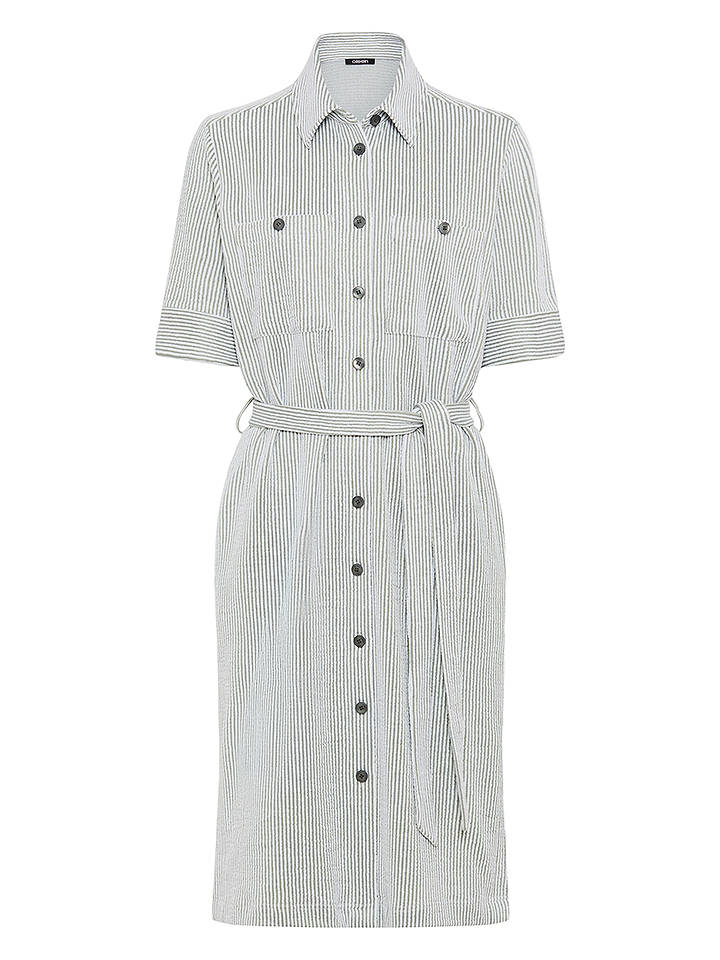 Olsen Kleid in Weiß/ Khaki - 44