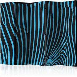 Paravent Zebra Pattern Blau/Schwarz
