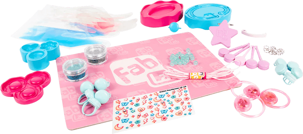 FabLab Jelly Glow Jewellery Making Kit for Kids, Create Colourful Resin-Based Light-Up Accessories with Instructions, PlayMonster