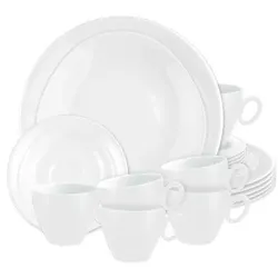 Seltmann Weiden Trio Weiß uni Kaffeeservice 18tlg. T