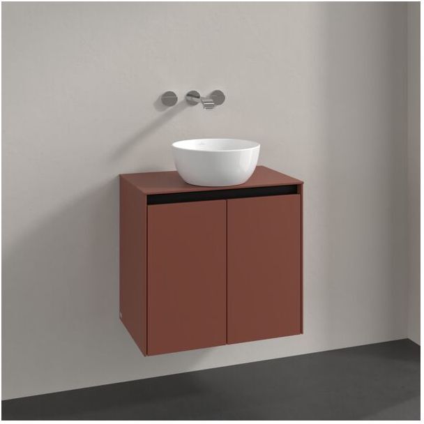 Villeroy und Boch Collaro Waschtischunterschrank C15000AH 60x54,8x38cm, Waschtisch mittig, wine red