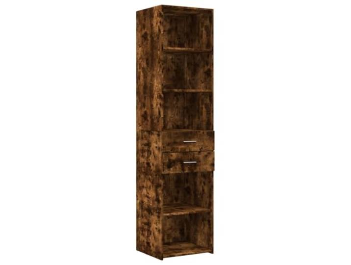 GHVBNMF Highboard Räuchereiche 45x42,5x185 cm Holzwerkstoff Schrank Schlanker Beistellschrank in Räuchereiche-Optik mit viel Stauraum für Wohnzimmer, Flur und Schlafzimmer.