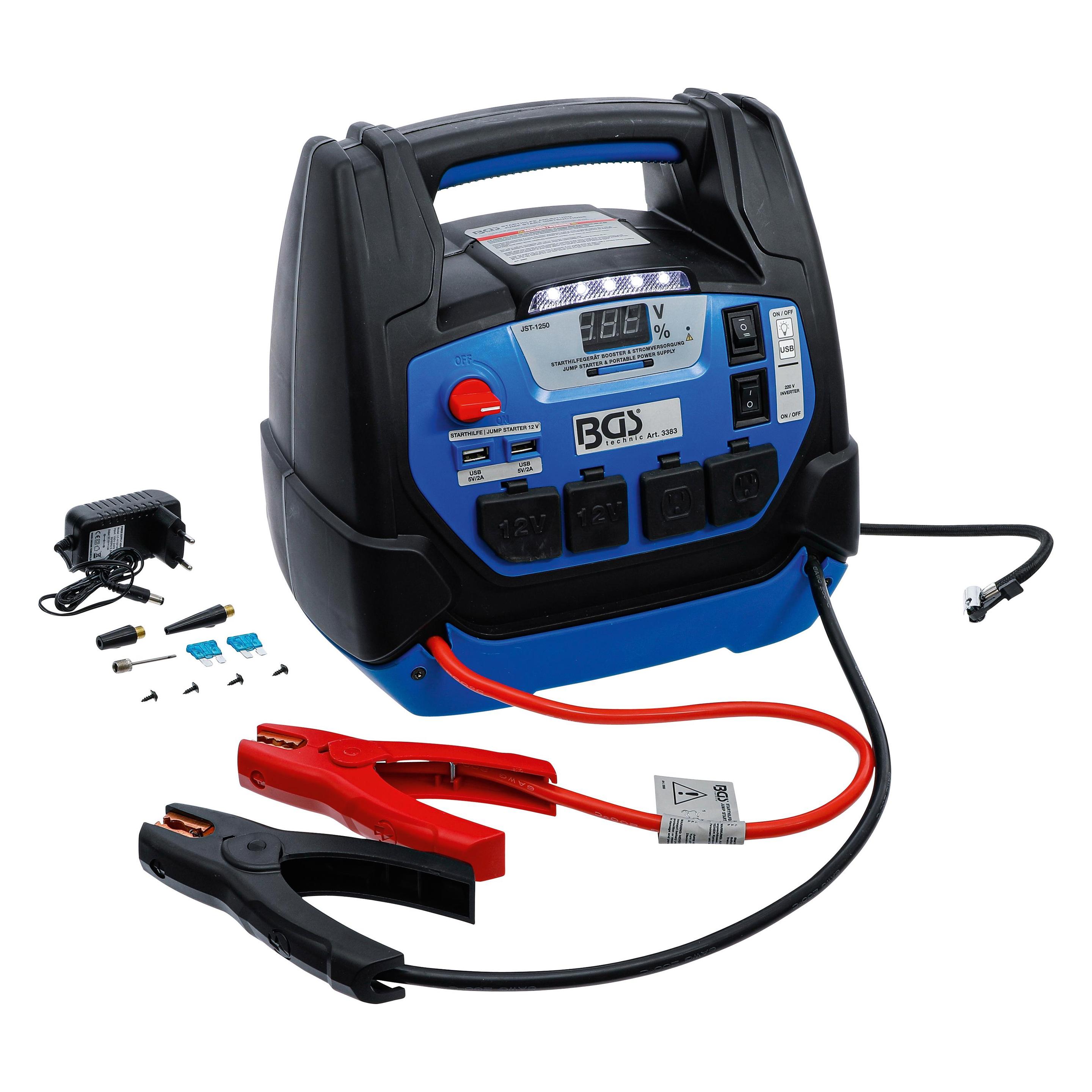 BGS Multifunktions-Starthilfegerät & Mobile Stromversorgung 5-in-1 18 Ah (1250 A, 18000 mAh) (3383)