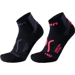 UYN, Damen, Sportsocken, Run Super Fast (2 Paar) (37 - 38), Schwarz, Mehrfarbig
