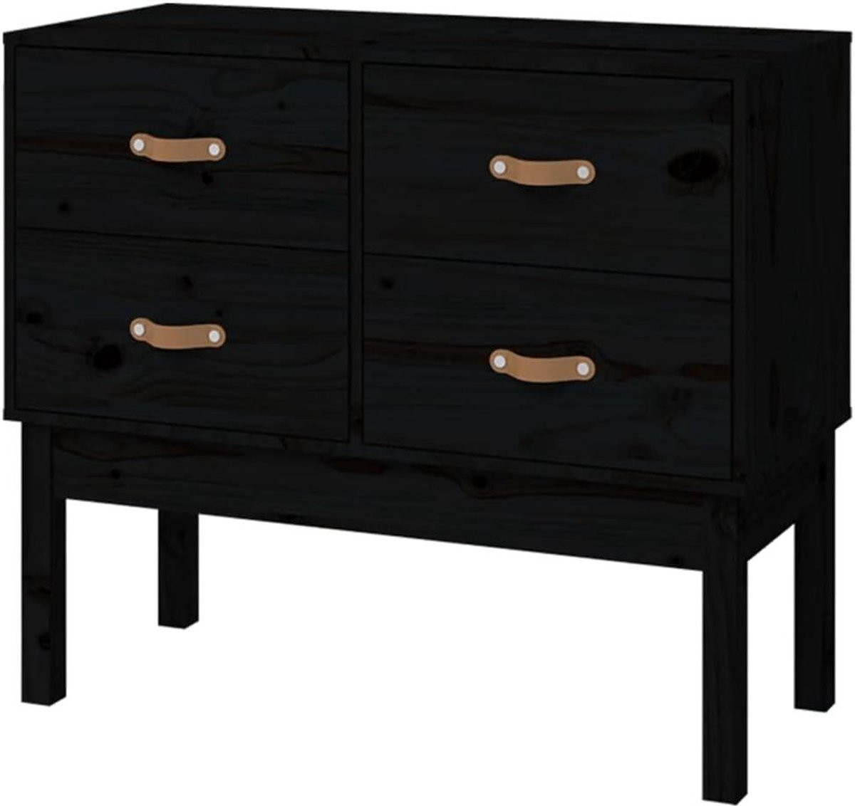 Consolekast met laden van massief grenenhout in rustieke stijl - B/D/H: 90 x 40 x 78 cm