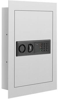 Costway Digital Flat Recessed Wall Safe Security Lock Gun Cash Box-White