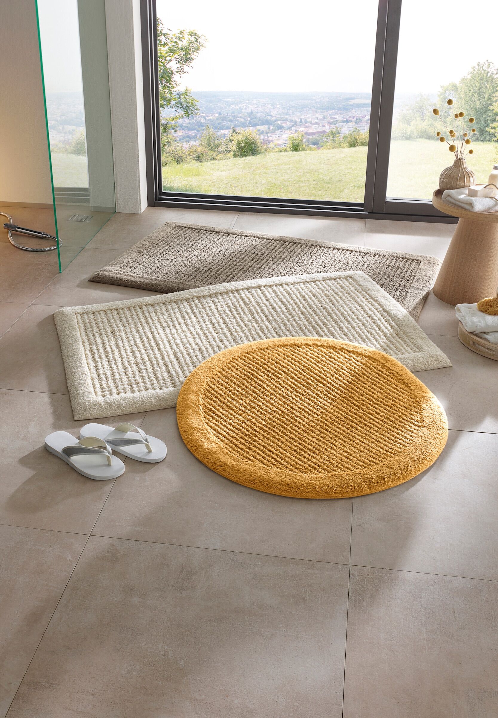 Teppich HEINE "Badteppich Badteppich 1", ecru, B:80cm Ø:0cm, Teppiche, Teppich