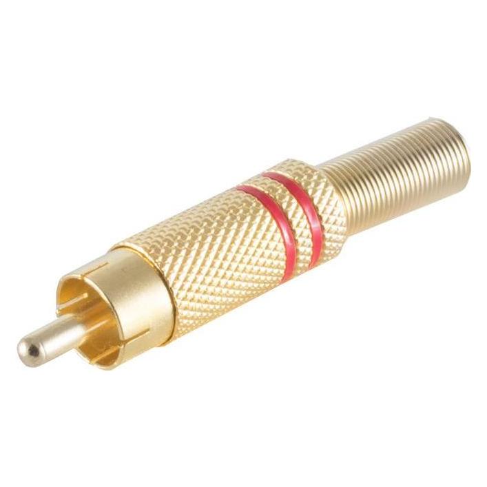 Shiverpeaks S/CONN maximum connectivity Cinchstecker Metall vergoldet, 6mm, rot (Winkeladapter) (52020-R)