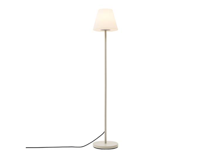 Lampadaire d'extérieur beige avec abat-jour blanc IP65 - Virginia