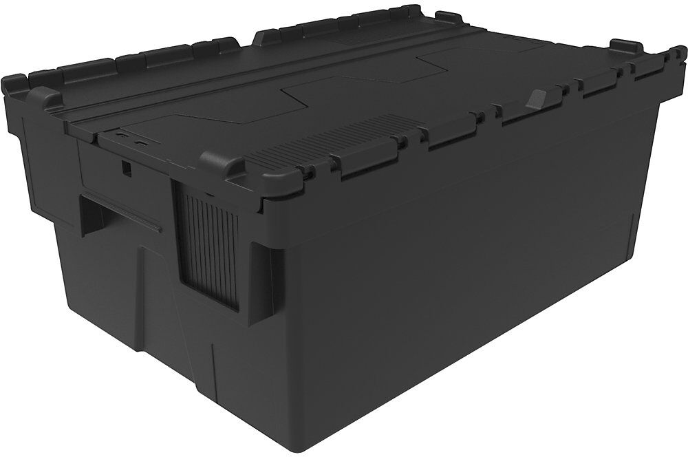 kaiserkraft Mehrweg-Stapelbehälter, LxBxH 600 x 400 x 250 mm, schwarz
