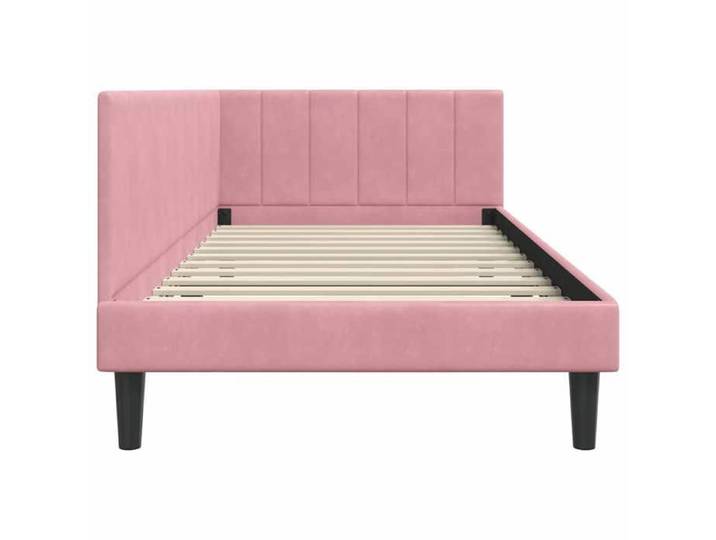 NEUF Lit simple Cadre de lit - 1 place/personne - d'angle Rose 100cm x 200cm Velours FR00_14964269833