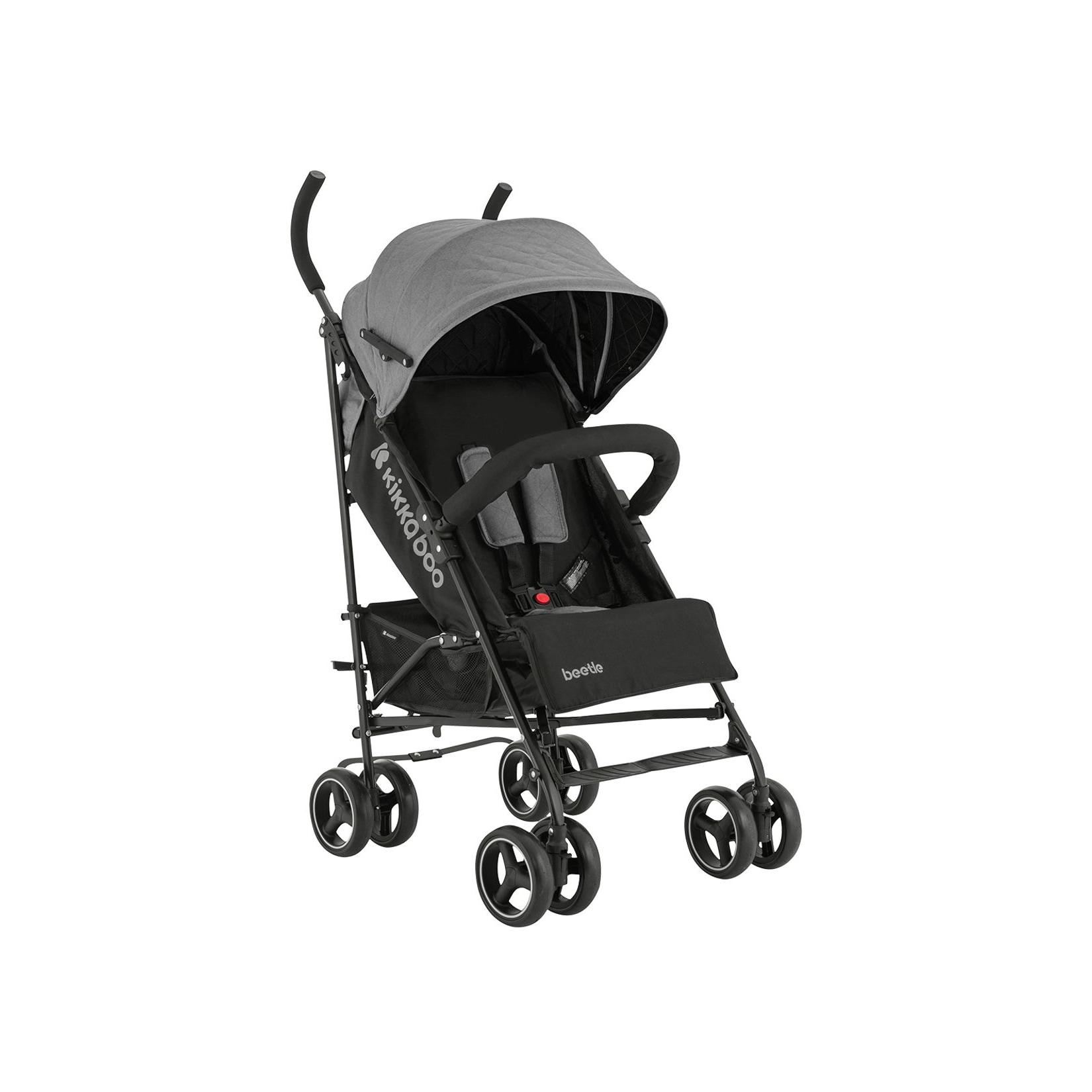 Kikkaboo Kinderwagen Käfer, Stahlrahmen, Korb, abnehmbare Vorderräder, Fußstütze dunkelgrau