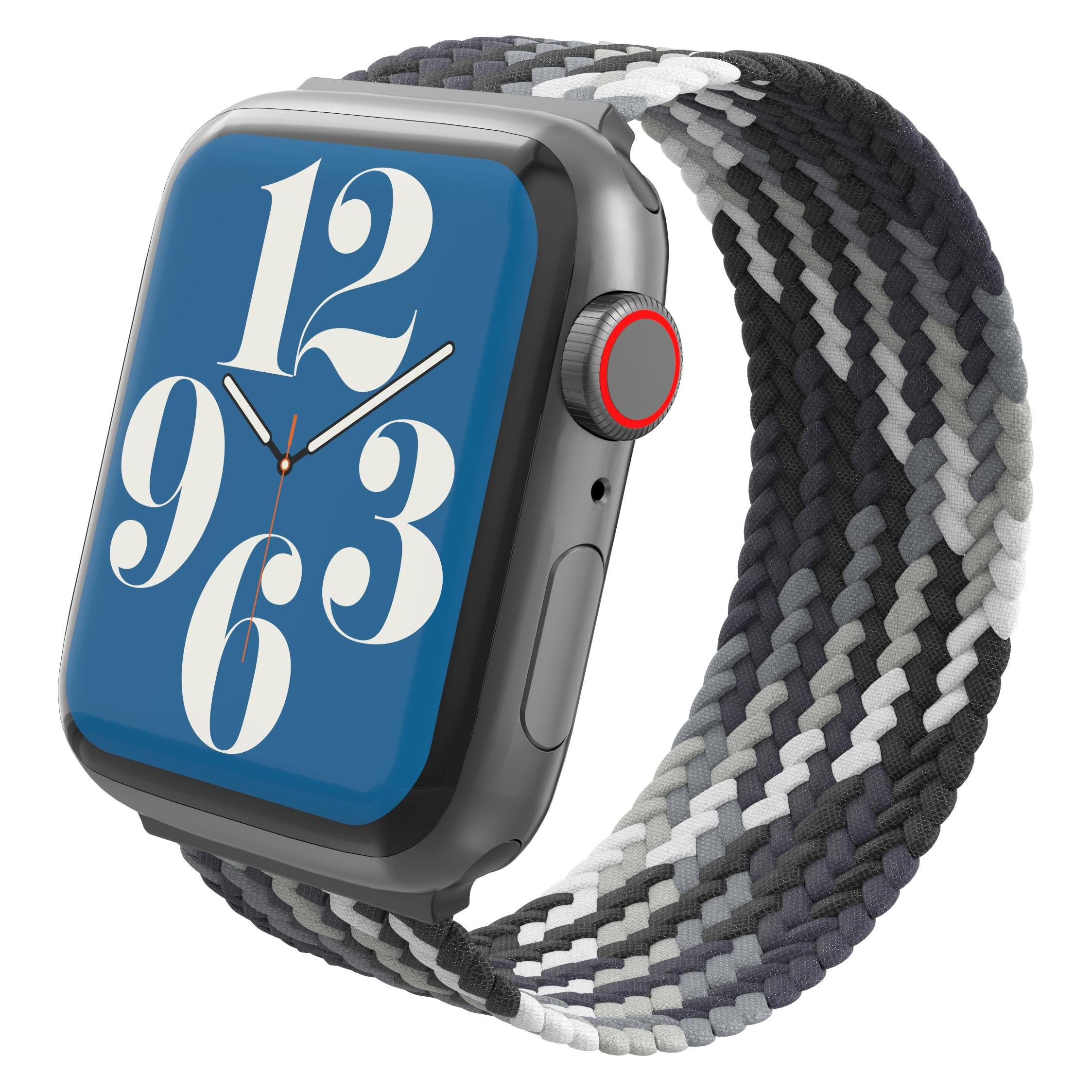 Zagg GEAR4 Braided Bands Apple Watch 41/40/38mm FG MD Storm, Band, Smartwatch, Black, Grey, White, Apple (705009488)