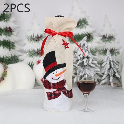 Snug & Styled Santa Claus Wine Bottle Cover Bag For Christmas Table Decor And Holiday Gift Presentation b