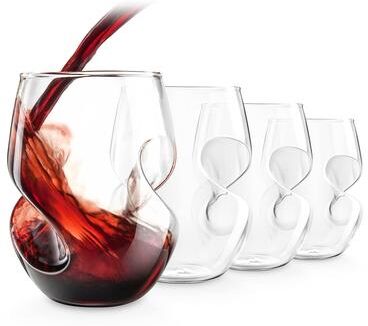 Final Touch Set of 4 Conundrum Red Wine Glasses - 16 oz