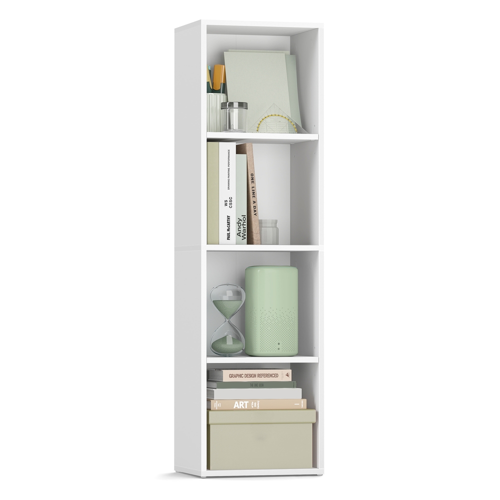 VASAGLE Bücherregal mit 4 Ebenen offenes Aufbewahrungsregal LBC434W01