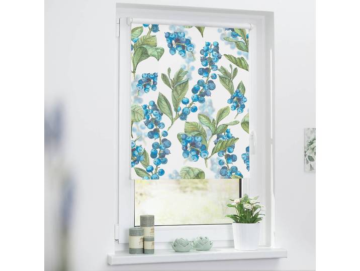 Klemmfix Verdunklungsrollo Heidelbeere 70 x 150cm Blau