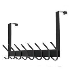 TOJ Living Türgarderobe – 16 Haken – 58 cm – Edelstahl – matt schwarz – Über-Tür
