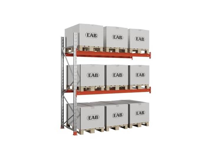 Kaiser + Kraft Palettenregal Space Verzinkt/orange, HxBxT 3000 x 2840 x 1100 mm, Fachlast 1650 kg, Anbauregal
