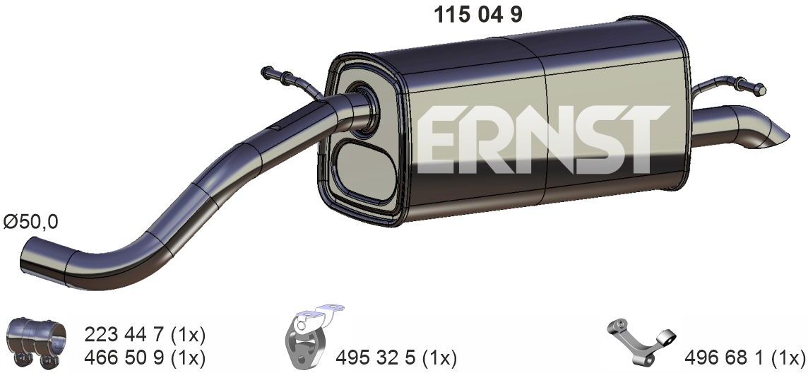Ernst Endschalldämpfer 115049 Für Skoda