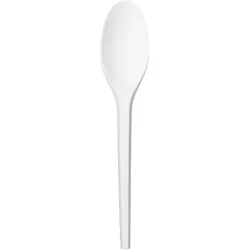 MONOUSO - Kompostierbarer Wiederverwendbarer Weißer CPLA Löffel 16,8cm (50 Stück)