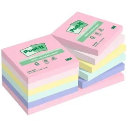 Post-it, Haftnotiz, Recycled mix colors 76x76 100sh (12) (76 x 76 mm)