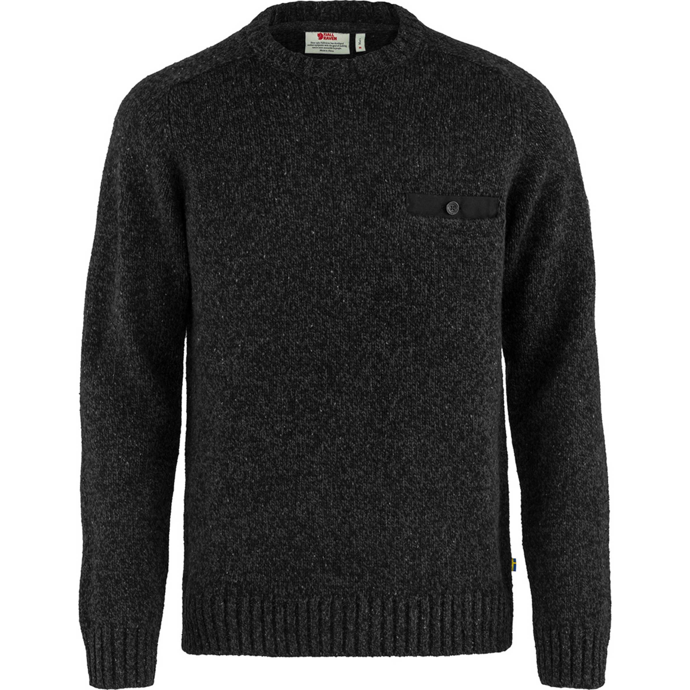 Fjällräven Lada Round-Neck Herren Pullover schwarz Größe XL Lifestyle Geruchsneutralisierend