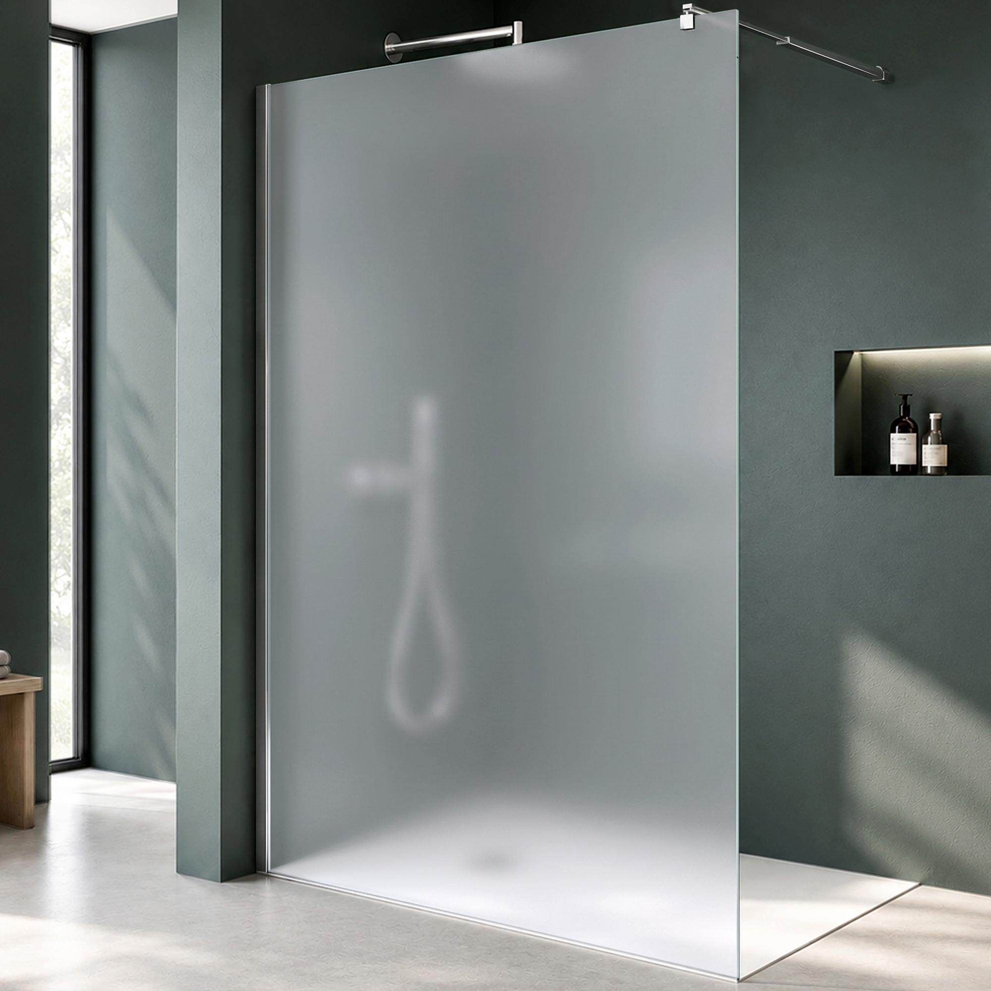 Mai & Mai 140x200cm Walk-In Dusche Duschwand für Dusche Duschabtrennung ESG-Sicherheitsglas 10mm NANO Glas BRAM3 Bremen2VS