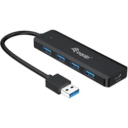 Equip 128959 Equip 4-Port USB3.2-Hub->4xUSB3.2 mit USB-C Adap.5Gbps schwa