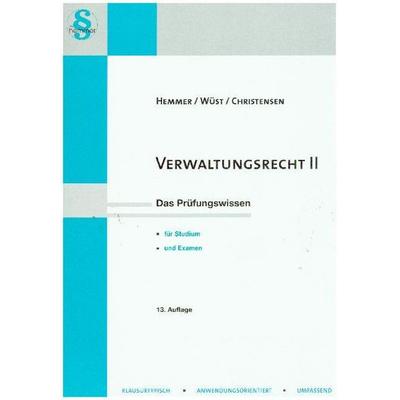 Verwaltungsrecht II, Paperback von Karl-Edmund Hemmer,Achim Wüst,Christensen,Michael Grieger, Hemmer/Wüst