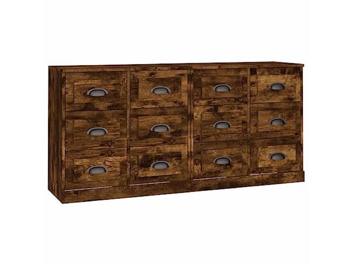 Kaorsrow Sideboard 2 STK. Räuchereiche Kommode Holzwerkstoff Wohnzimmer Zwei Beistellschränke für Wohnzimmer und Flur: Stabile Kommoden aus Holzwerkstoff mit viel Platz für Dekoration.