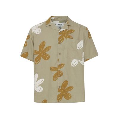 Kurzarmhemd SOLID "Kurzarmhemd SDImad", Herren, Gr. L, N-Gr, beige (tree house), Obermaterial: 58% Leinen LI. 42% Viskose CV., Hemden