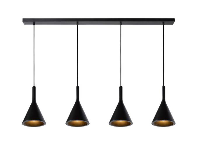 Lucide GIPSY - Hanglamp - 4xE27 - Zwart