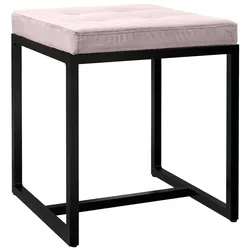 CLP Sitzhocker Barci B Samt   Farbe: hellgrau, Material: Samt