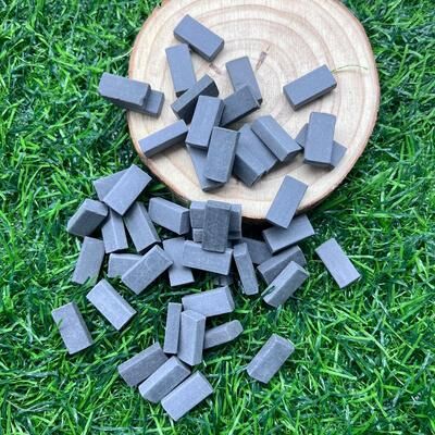 Uplift Essentials 100 PCS Mini Clay Brick Set Realistic Architecture Themed Bricks For Collectible Figurines & DIY Dioramas 1 16 No Holes Blue