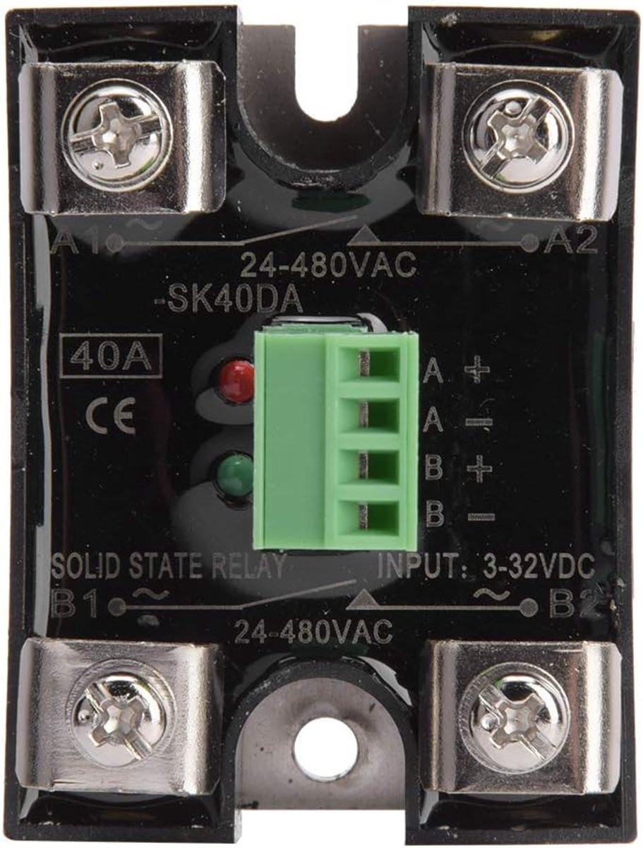 State Relais SSR Eenfase Dual Channel DC-AC Solid State Relais met Verdikte Koellichaambasis 40A BERM-SK40DA