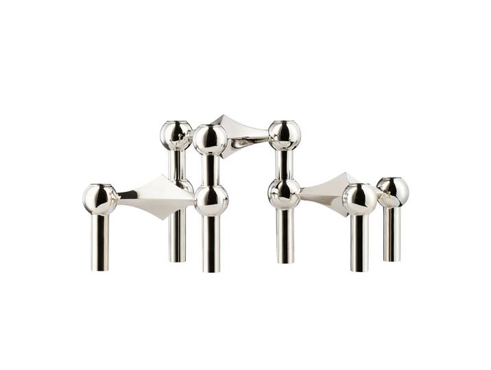 Stoff Nagel - Kerzenhalter, Chrom (3er-Set)